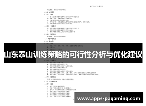 山东泰山训练策略的可行性分析与优化建议