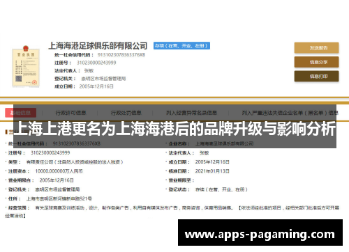 上海上港更名为上海海港后的品牌升级与影响分析